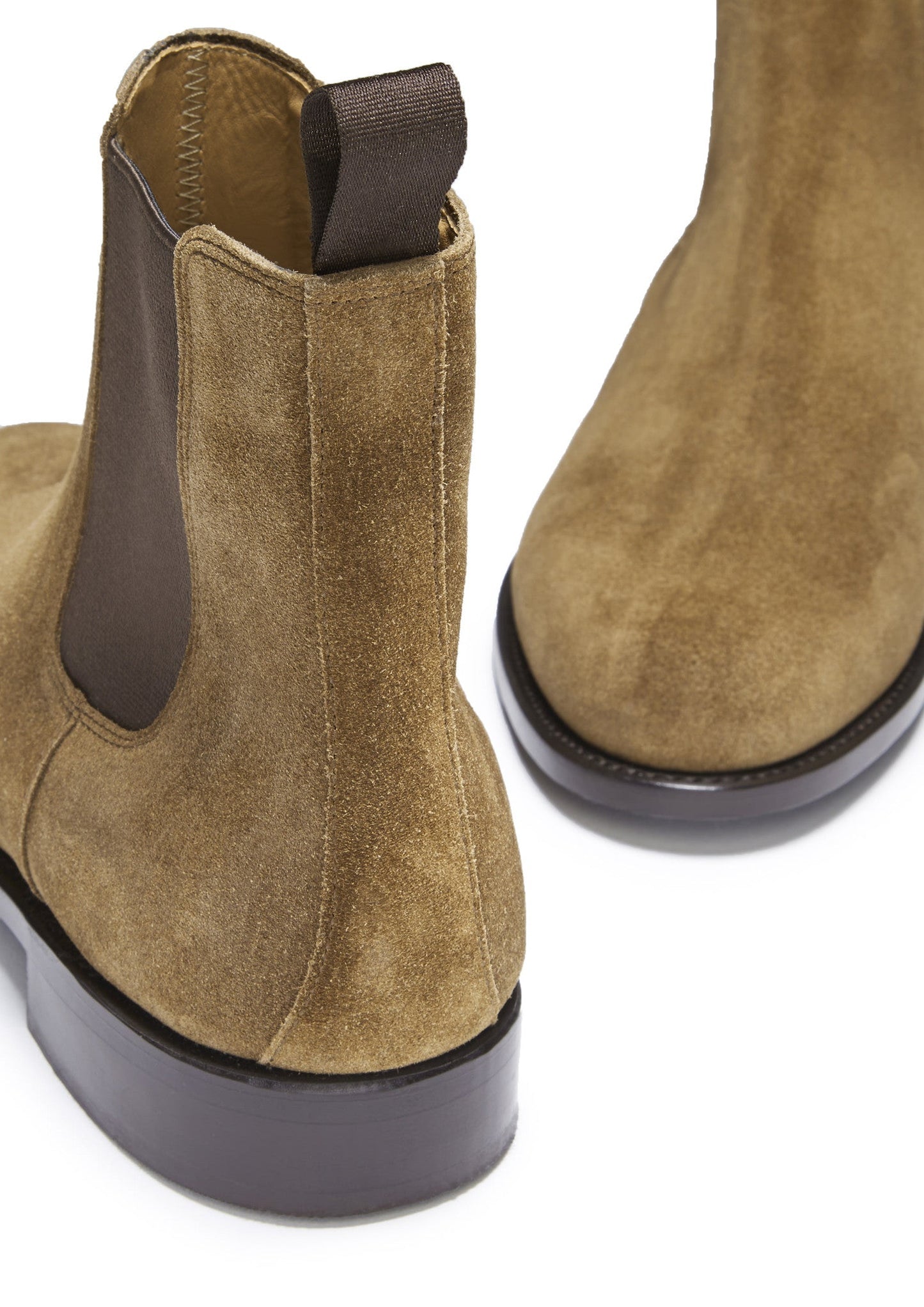 Tobacco Suede Chelsea Boots, Welted Leather Sole-4