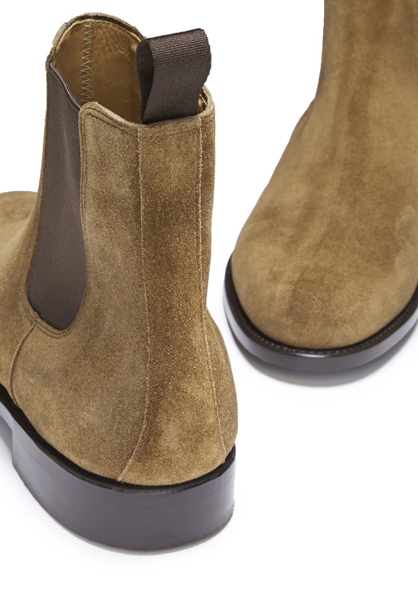 Tobacco Suede Chelsea Boots, Welted Leather Sole-4