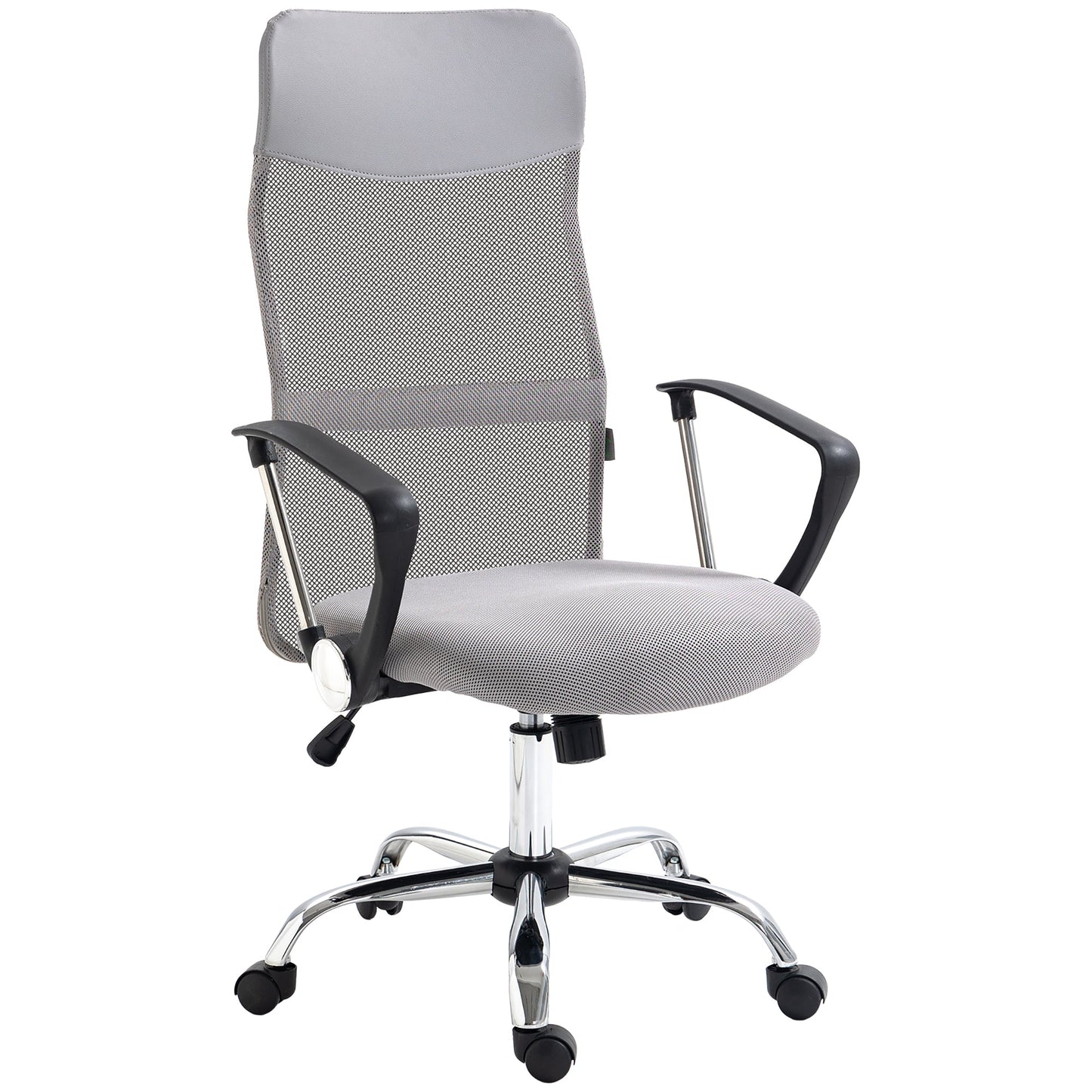 Ergonomic Office Chair Mesh Chair with Adjustable Height Tilt Function Light Grey-0