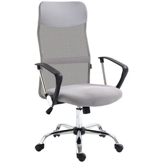 Ergonomic Office Chair Mesh Chair with Adjustable Height Tilt Function Light Grey-0