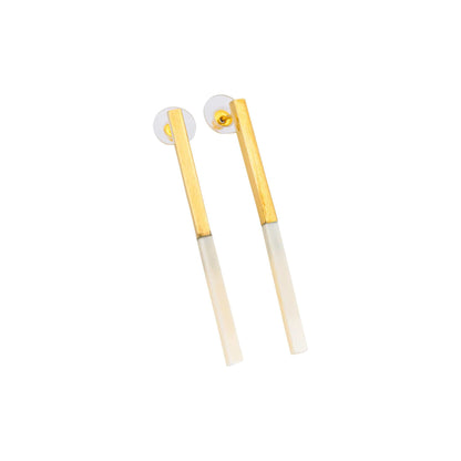 Kushikamana Recycled Brass Matchstick Earrings (2 Colours)-2