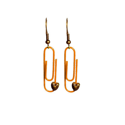 Orange Personalised Paperclip Earrings | by lovedbynlanla-0