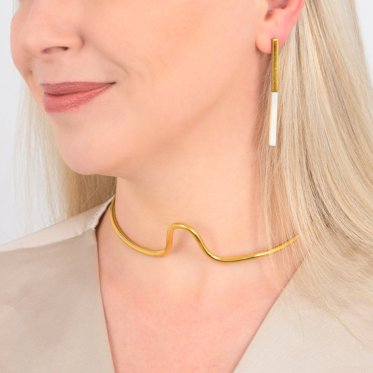 Kushikamana Recycled Brass Matchstick Earrings (2 Colours)-3