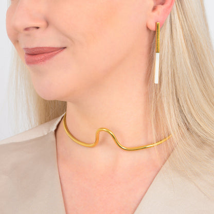 Kushikamana Recycled Brass Matchstick Earrings (2 Colours)-3
