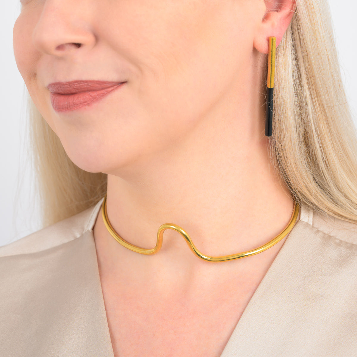 Kushikamana Recycled Brass Matchstick Earrings (2 Colours)-0