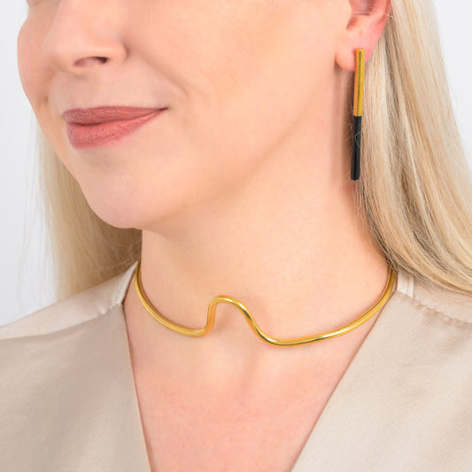 Kushikamana Recycled Brass Matchstick Earrings (2 Colours)-0