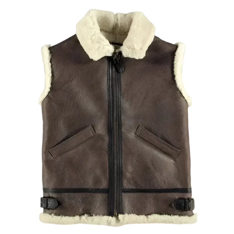 Men's B-3 Shearling Vest – Aviator's Choice-0