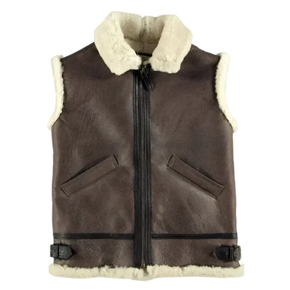 Men's B-3 Shearling Vest – Aviator's Choice-0