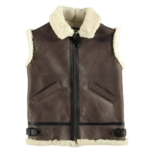 Men's B-3 Shearling Vest – Aviator's Choice-0