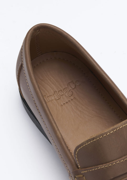Boat Loafers, light brown leather-1