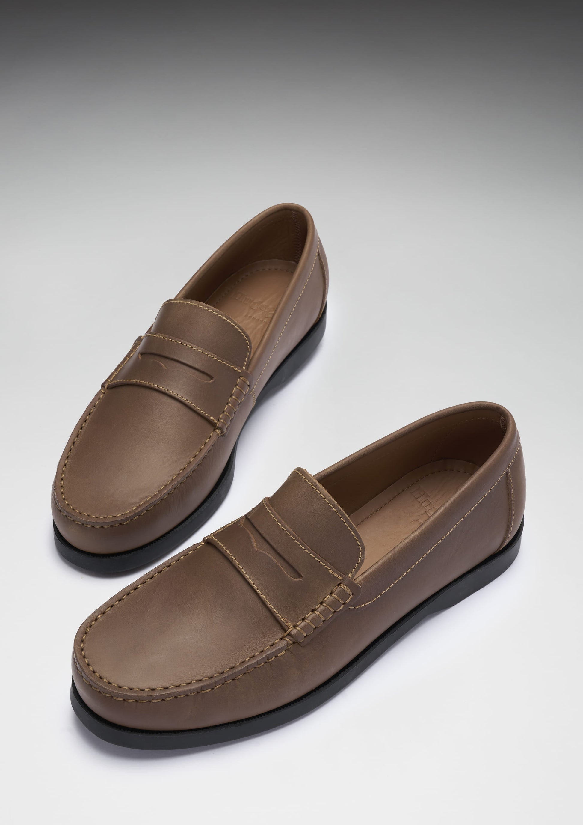 Boat Loafers, light brown leather-3