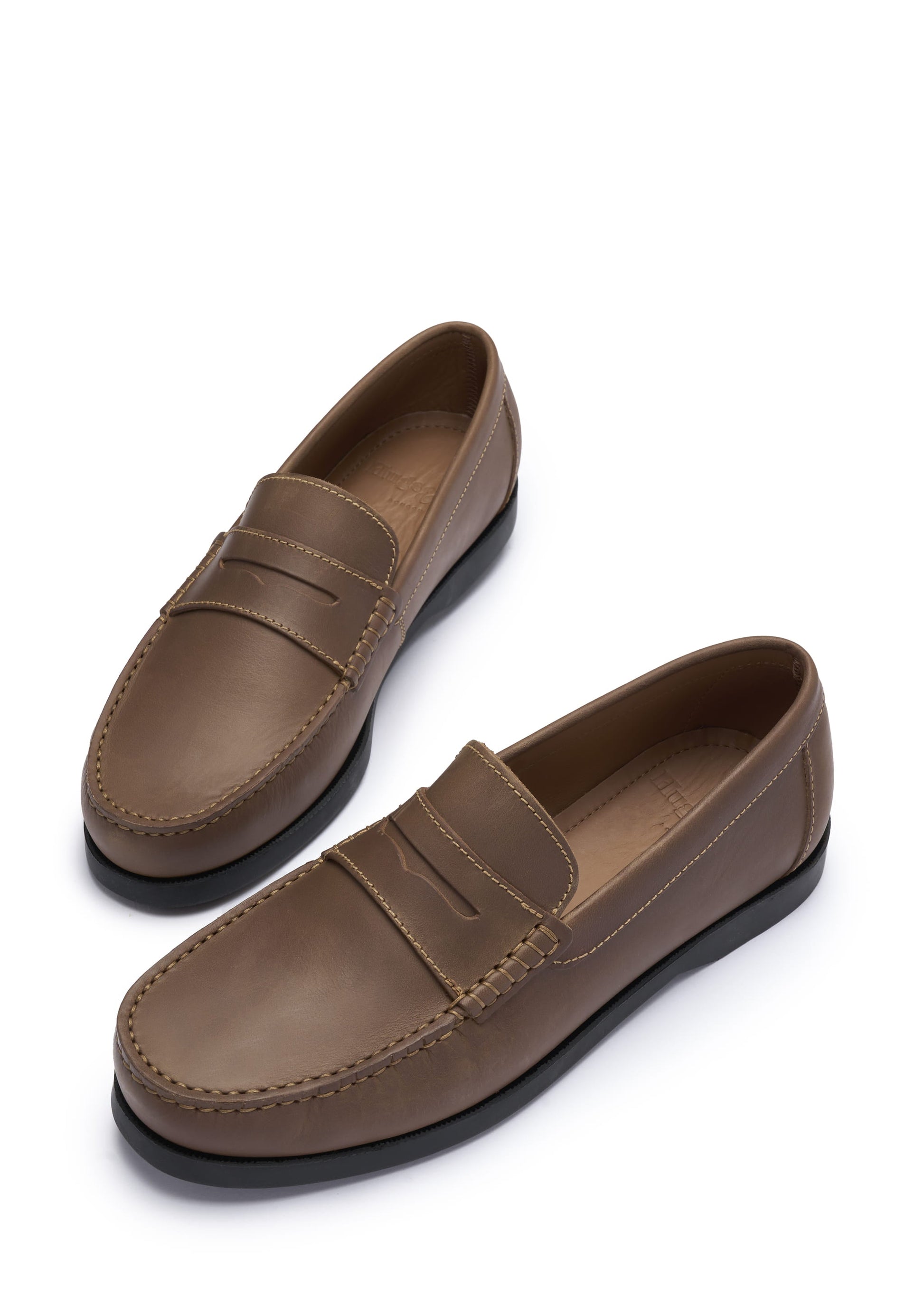 Boat Loafers, light brown leather-2