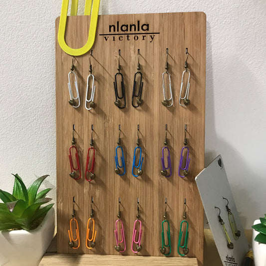 Orange Personalised Paperclip Earrings | by lovedbynlanla-1