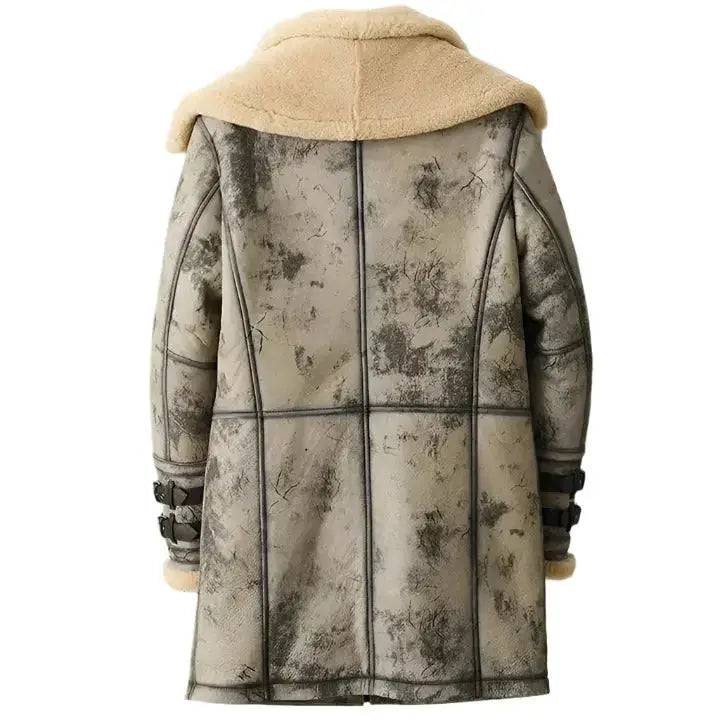 Men’s B3 RAF Sheepskin Shearling Leather Long Flight Jacket-2
