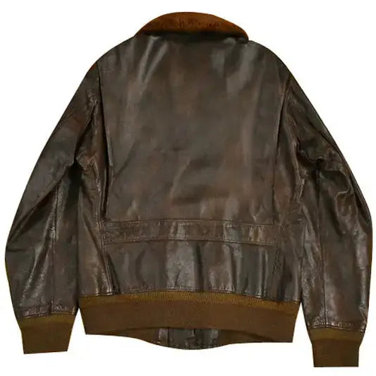 Men’s Leather G-1 Style Vintage Bomber Jacket-1