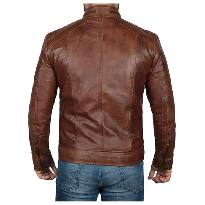 Men's Oxblood Bomber Leather Jacket – Multiple Color Options-2