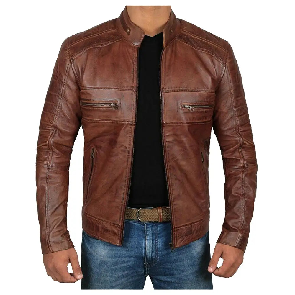 Men's Oxblood Bomber Leather Jacket – Multiple Color Options-0