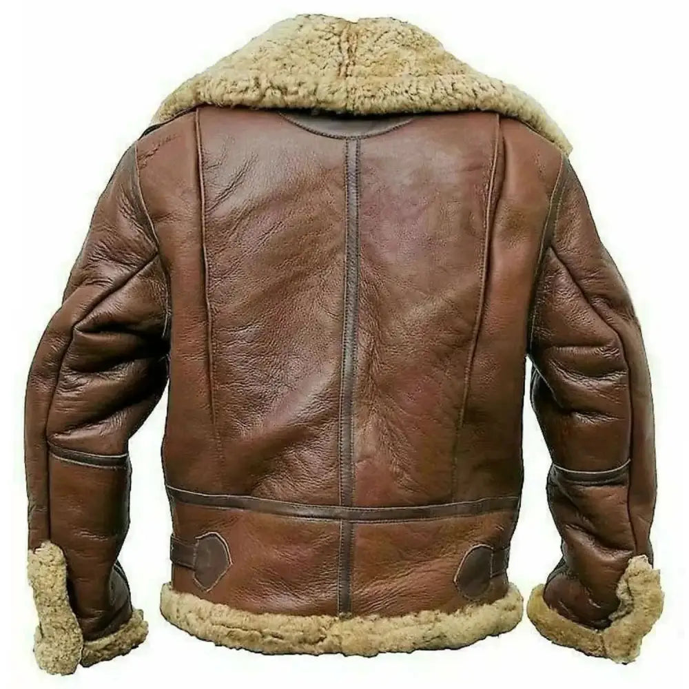 Mens Shearling Leather Aviator Jacket-1