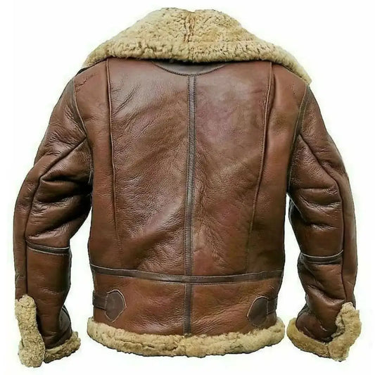 Mens Shearling Leather Aviator Jacket-1