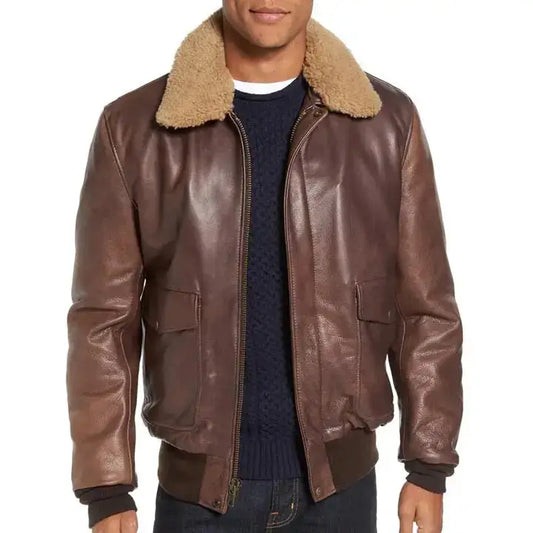 Waxed Cowhide Bomber Jacket-0