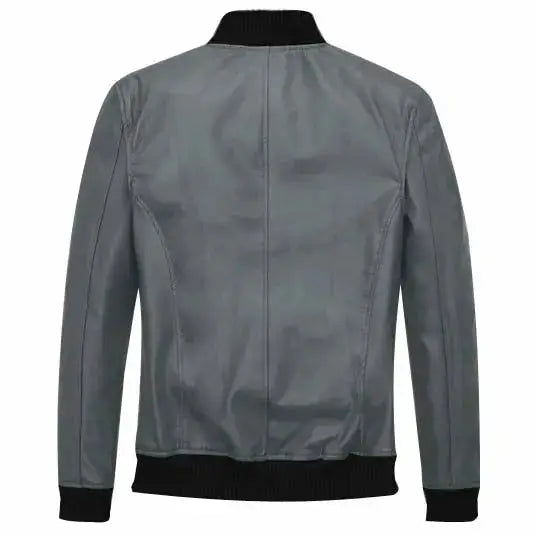 Men’s Soft Gray Sherpa Leather Jacket – Tom Cruise Style-1